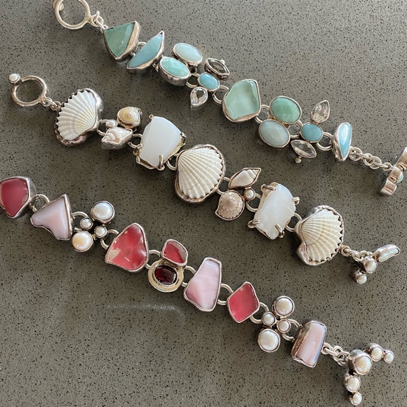 Vintage Druzy Sterling Rose Quarts Bracelet - Picture 3 of 7